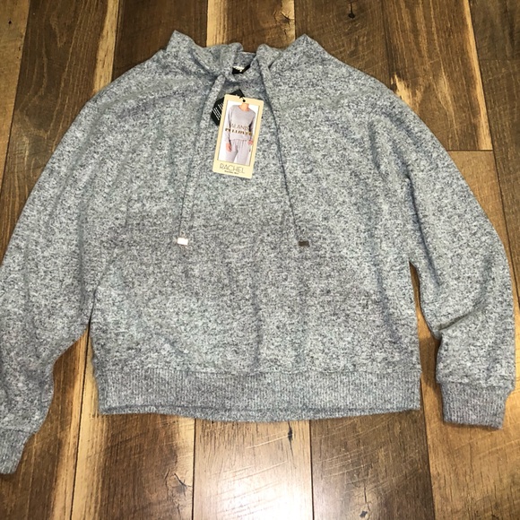 Rachel Roy Grey Hooded Casual Sweatshirt Size Large NWT - Picture 4 of 5